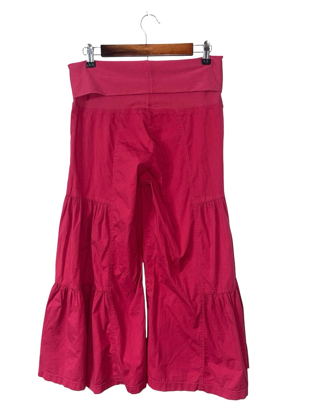 XCVI Wearables Pink Palazzo Wide Leg Crop Pants Genie Lagenlook Size Small - Picture 2 of 5